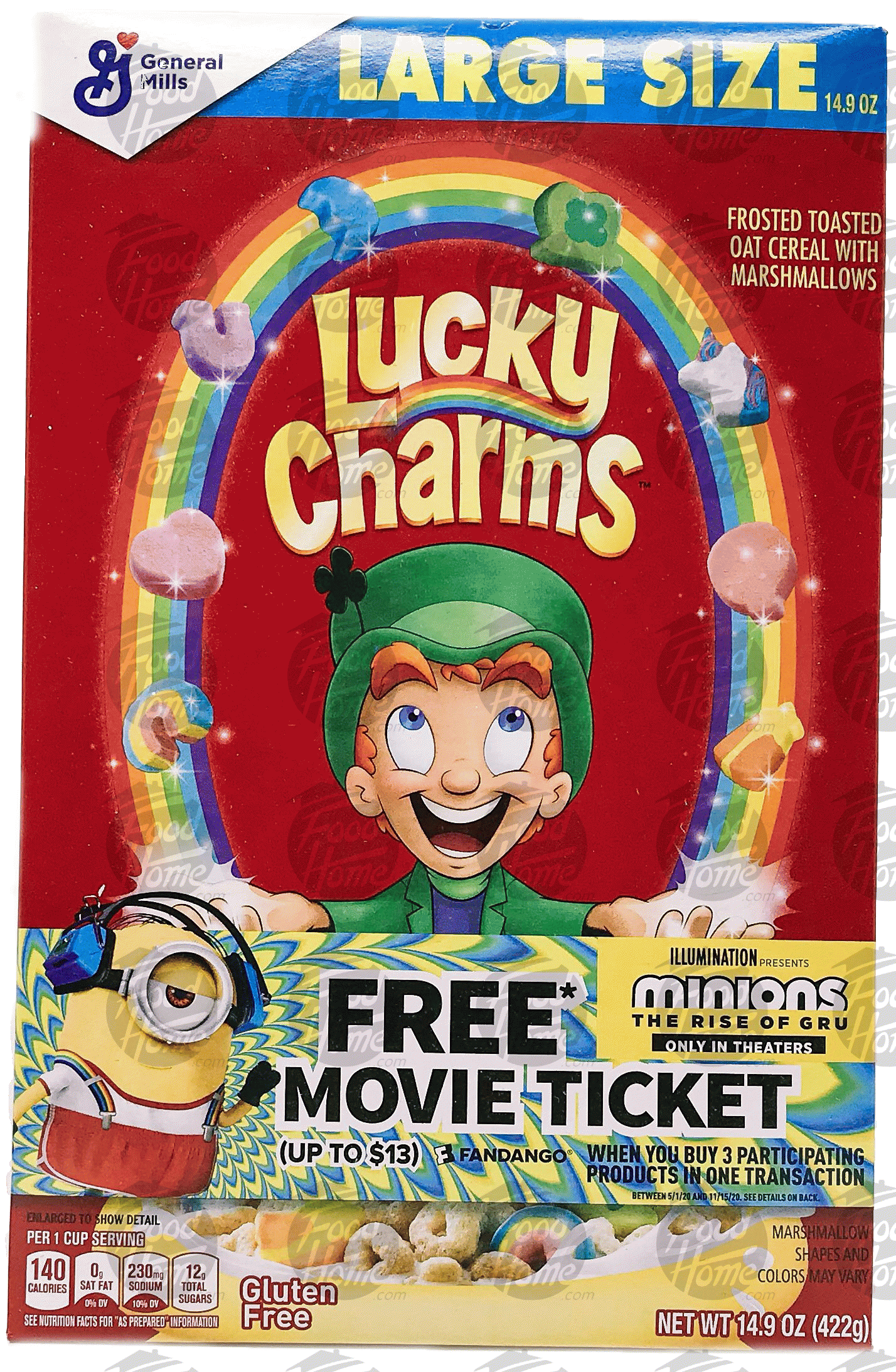 General Mills Large Size lucky charms cereal, box Full-Size Picture